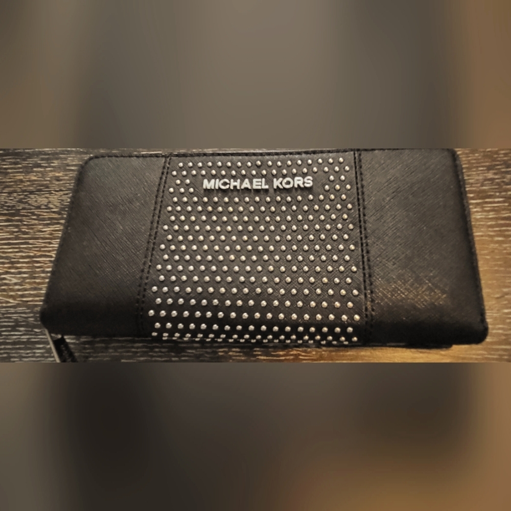 Michael Kors Black Wallet with Silver Accents